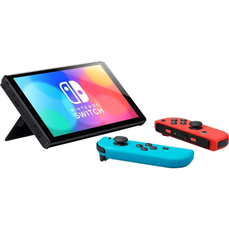 Consola Nintendo Switch OLED 64GB HEG S KABAA - Black/Red & Blue Neon (Japonés)