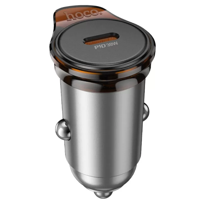 Cargador Vehicular Hoco NZ16 30W USB-C/Lightning - Metal Grey