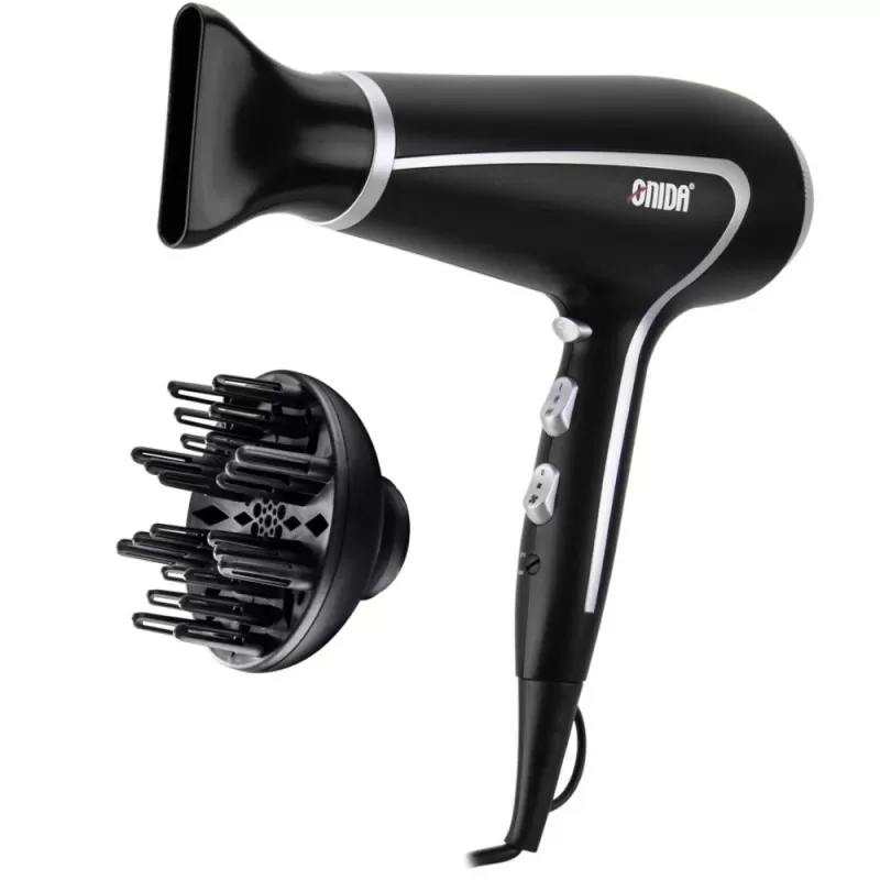 Secador de Cabello Onida Turbo Professional ON-094 5000W 2V - Black/Gray Secador de Cabello Onida Turbo Professional ON-094 5000W 2V - Black/Gray