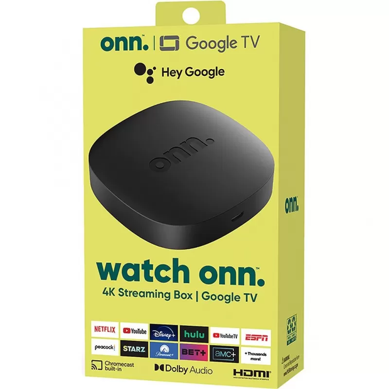 Media Player Onn Google TV Streaming Box 4K - Black