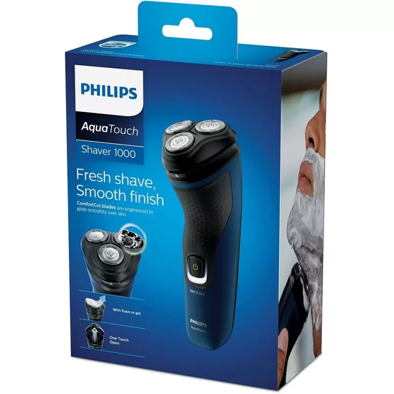 Afeitadora Eléctrica Philips Shaver 1000 S1121/41 2V - Black/Blue