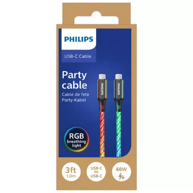 Cable USB-C Philips Party Cable DLC5130C RGB - 1 Metro