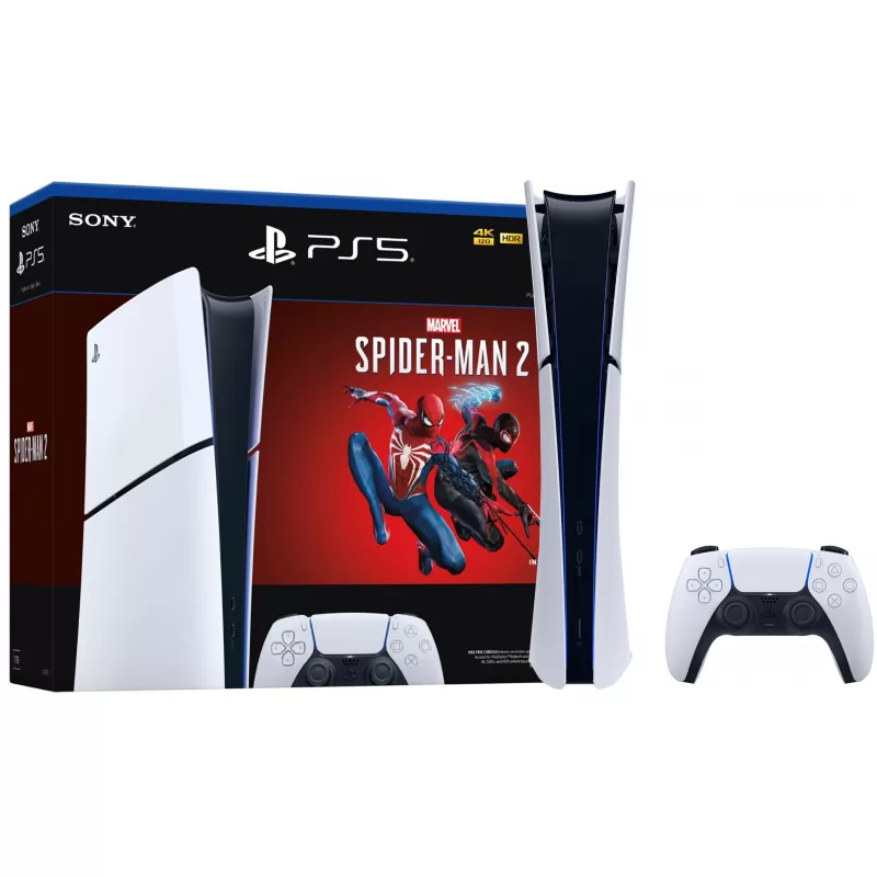 Consola Sony PlayStation 5 Slim CFI-2015 Digital 1TB SSD Marvel Spider-Man 2 - Black/White (Caixa Feia)