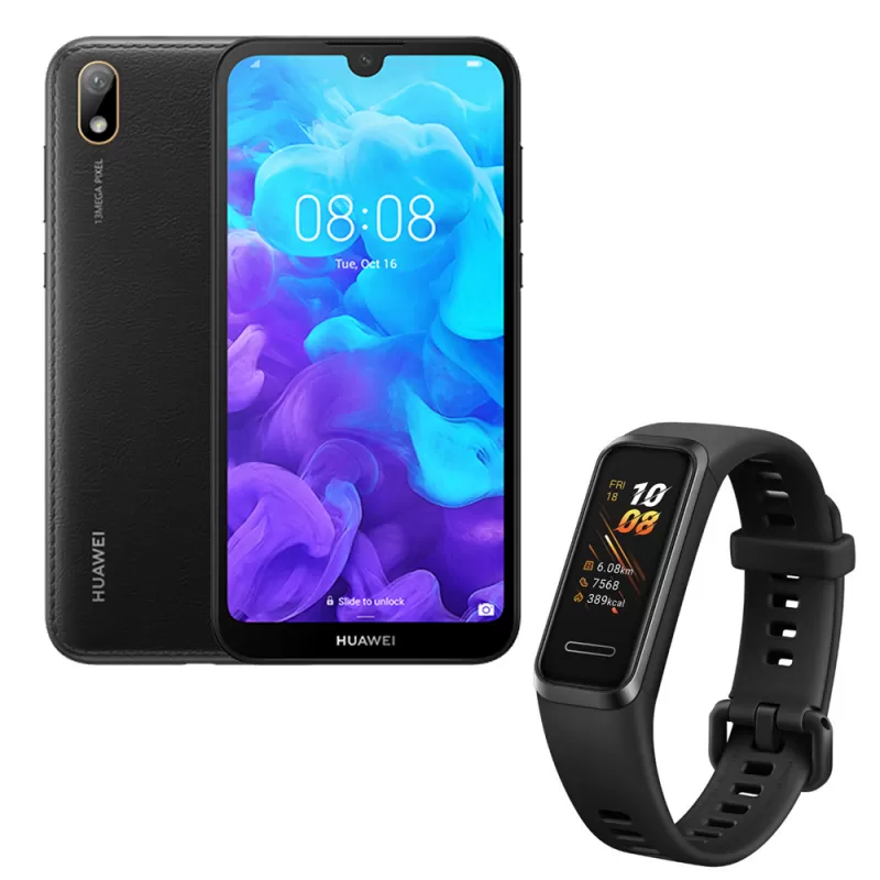 Smartphone Huawei Y5 2019 AMN-LX3 DS 2/32GB + Huawei Band 4 - Preto