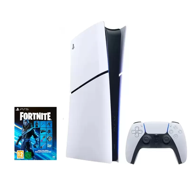 Consola Sony PlayStation 5 Slim Digital CFI-2016 1TB SSD Fortnite Cobalt Star Bundle - White/Black