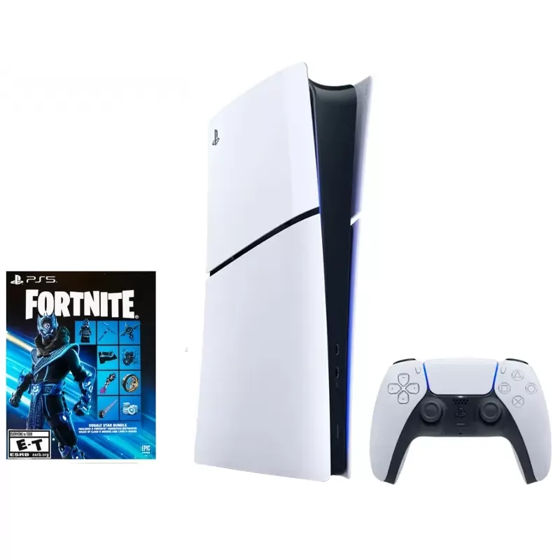 Consola Sony PlayStation 5 Slim Digital CFI-2015 1TB SSD Fortnite Cobalt Star Bundle - White/Black