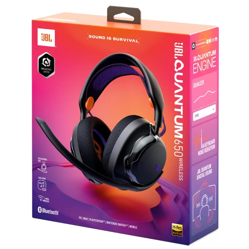 Auricular Gaming JBL Quantum 650 Wireless - Black/Purple