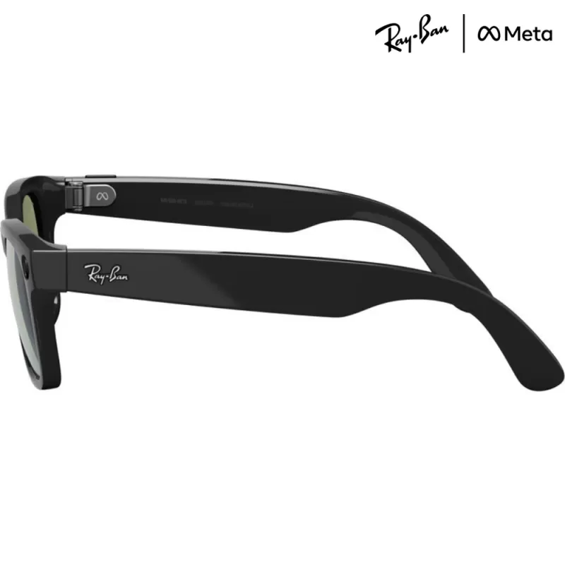 Lente de Sol Smart Ray-Ban Meta Wayfarer (Gen 2) RW4012 - Shiny Black/G-15 Green