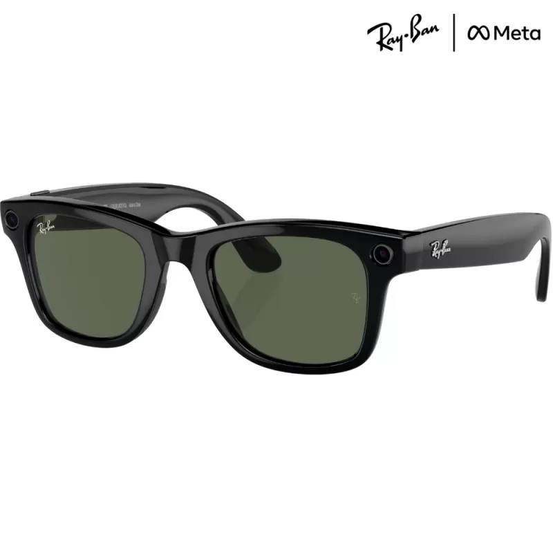 Lente de Sol Smart Ray-Ban Meta Wayfarer RW4006 - Shiny Black/G-15 Green Lente de Sol Smart Ray-Ban Meta Wayfarer RW4006 - Shiny Black/G-15 Green