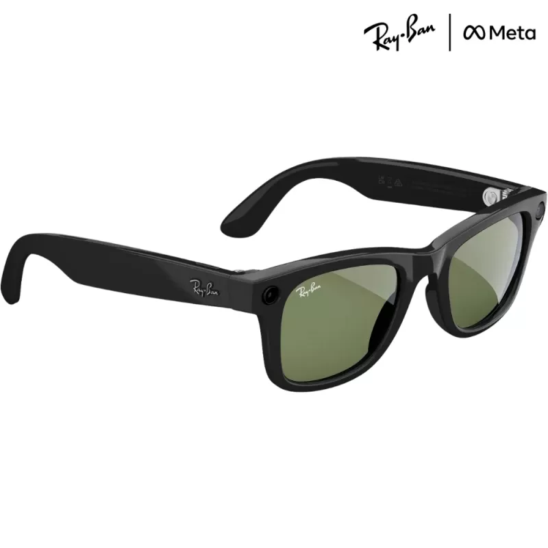 Lente de Sol Smart Ray-Ban Meta Wayfarer RW4006 - Shiny Black/G-15 Green