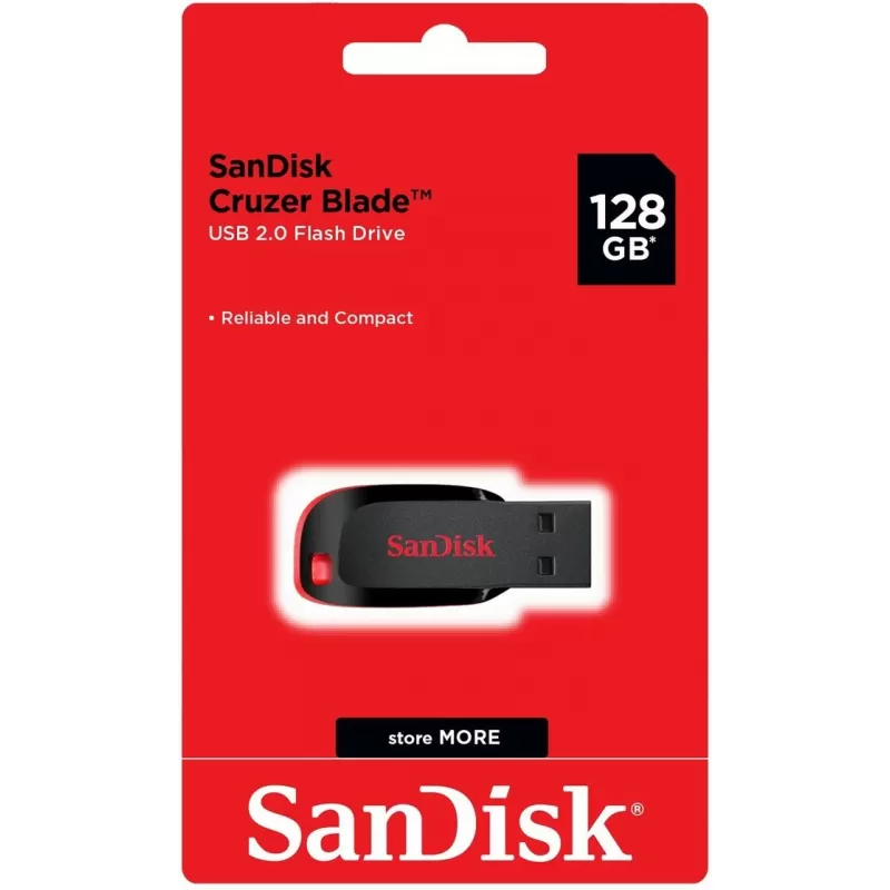 Pendrive SanDisk Cruzer Blade Z50 128GB - Black/Red