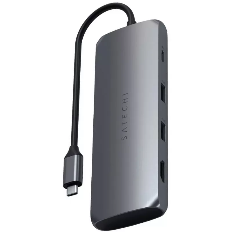 Hub Satechi USB-C Hybrid W/ SSD Enclosure ST-UCHSEM - Gray