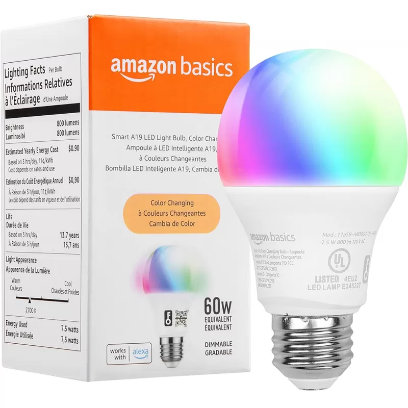 Lámpara Smart LED Amazon Basic 800 Lúmenes 60W A...