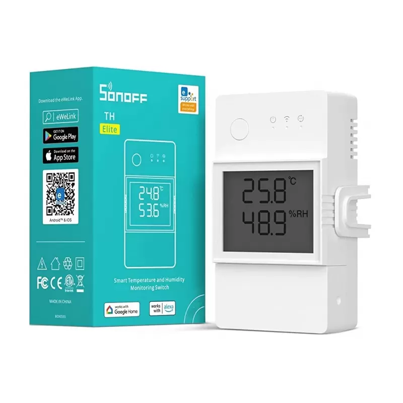 Interruptor Smart Sonoff THR320D Elite con Monitoreo de Temperatura/Humedad 20A Bivolt - White