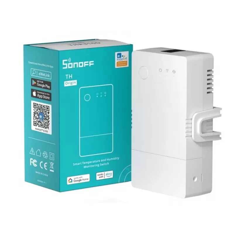 Interruptor Smart Sonoff THR316 Origin con Monitoreo de Temperatura/Humedad 16A Bivolt Wi-Fi - White