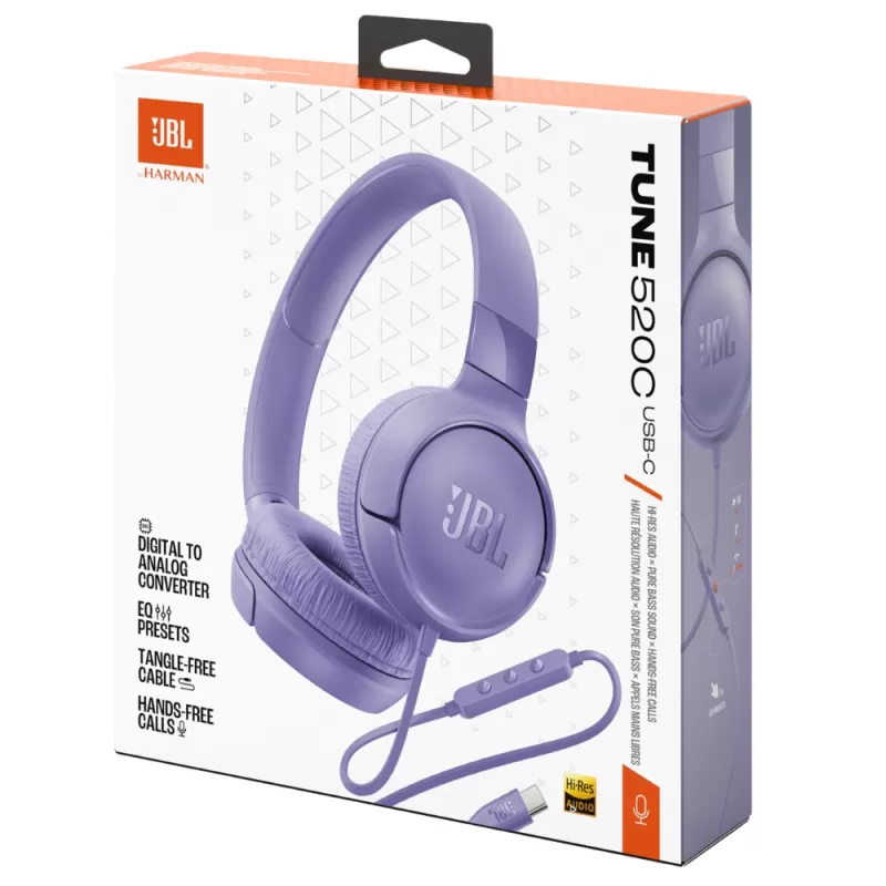 Auricular JBL Tune 520C USB-C - Purple