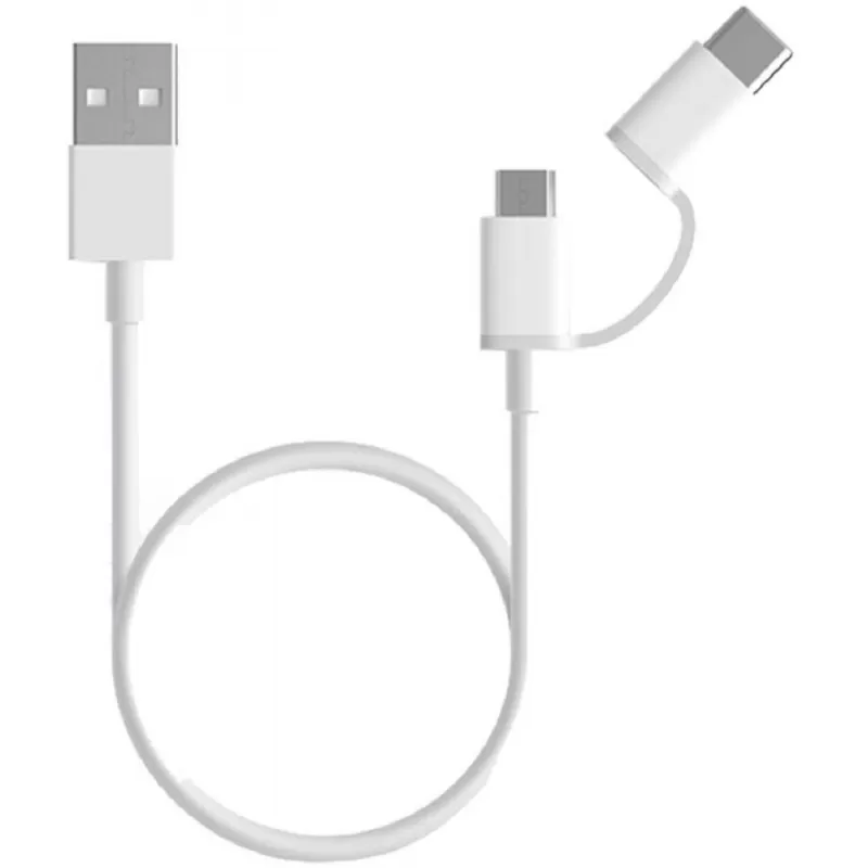 Cable 2 en 1 Xiaomi SJX01ZM Micro USB + USB-C (30c...