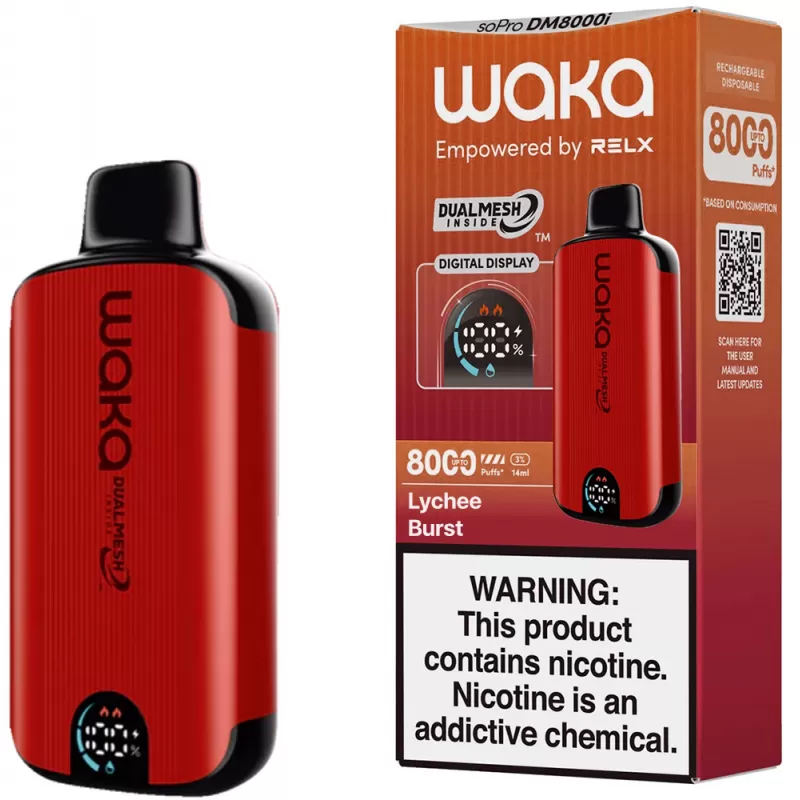 Vaper Descartable WAKA SoPro 3% Nicotina 8000 Puffs - Lychee Burst