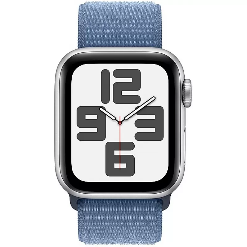 Apple Watch SE 2nd Generation MRE33LL/A 40mm GPS - Silver Aluminum/Winter Blue Sport Loop