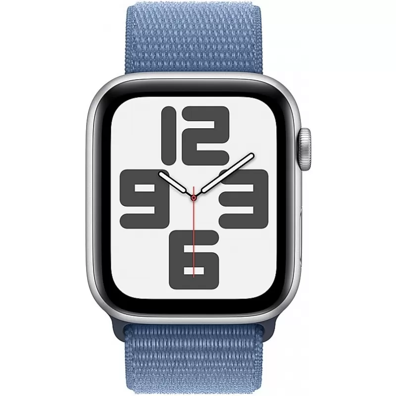 Apple Watch SE 2nd Generation MREF3LL/A 44mm GPS - Silver Aluminum/Winter Blue Sport Loop