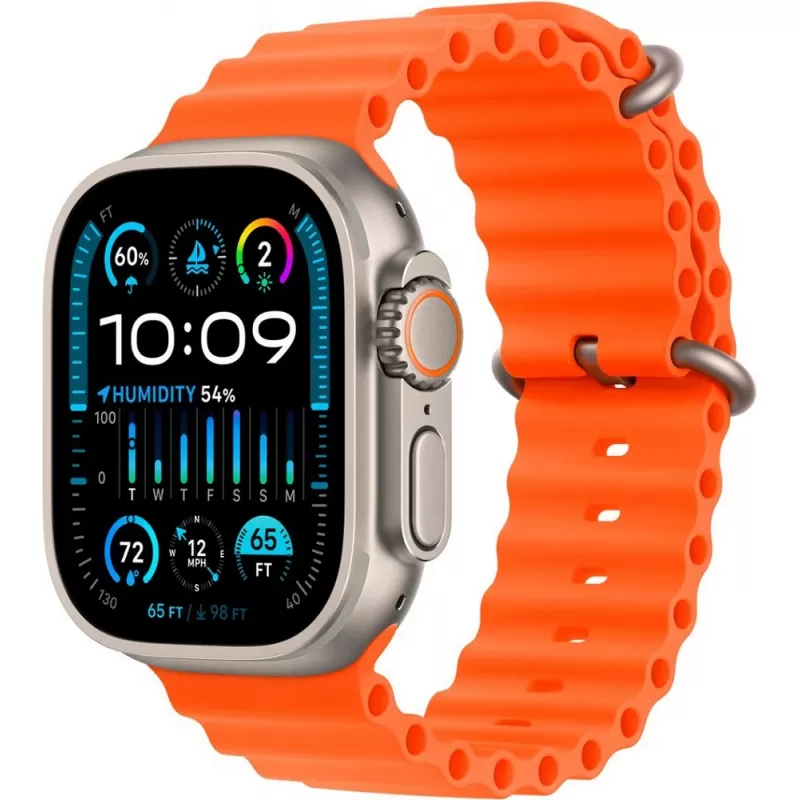 Apple Watch Ultra 2 MREH3LW/A LTE 49mm (GPS + Celular) - Titanium/Orange Ocean Band