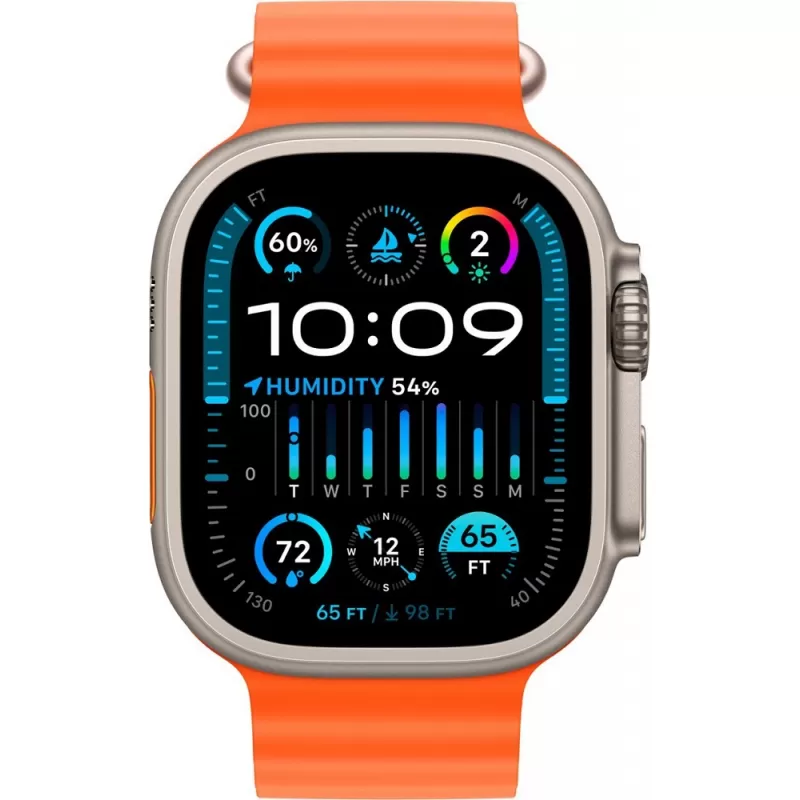 Apple Watch Ultra 2 MREH3LW/A LTE 49mm (GPS + Celular) - Titanium/Orange Ocean Band