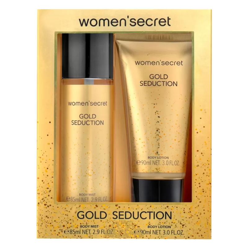 Kit Women'Secret Gold Seduction Body Mist 85mL + Body Lotion 90mL - Femenino