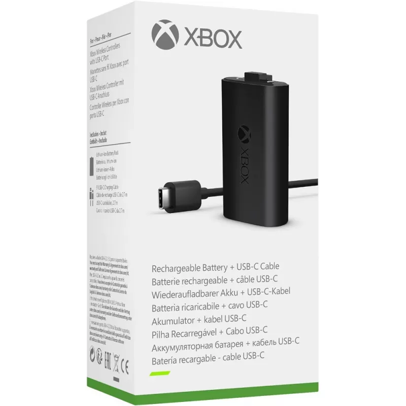 Batería Recargable Microsoft Xbox + Cable USB-C - Black