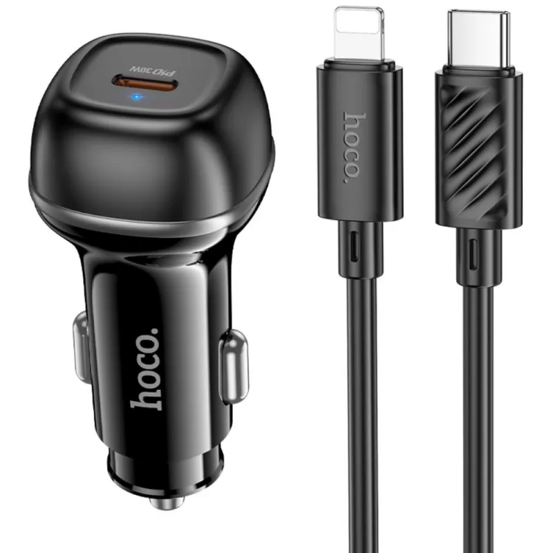 Cargador Vehicular Hoco Z58 30W USB-C/Lightning - ...